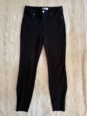 Jason Wu Black Stretch Ponte Ankle Zip Skinny Pants Size S